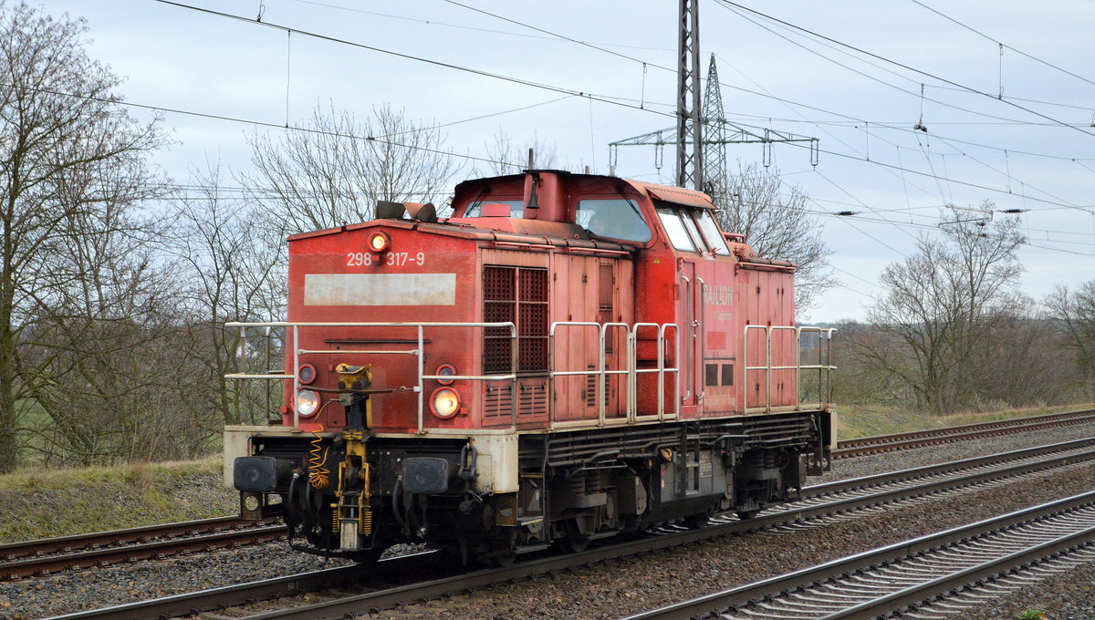 DB Cargo AG mit  298 317-9  [NVR-Nummer: 98 80 3298 317-9 D-DB] Richtung Seddin am 25.02.20 Bf. Saarmund.