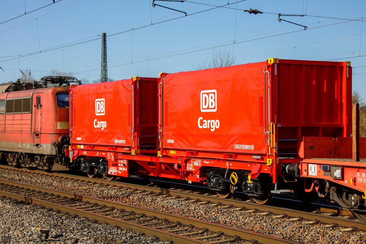 DB Cargo Güterwagen in Neubeckum, Februar 2022.