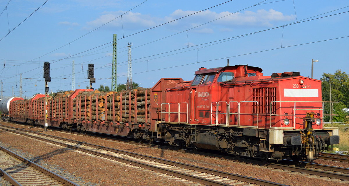 DB Cargo mit 298 321-1 (98 80 3 298 321-1 D-DB) mit gemischtem Übergabe-Güterzug am 03.09.18 Bf. Flughafen Berlin-Schönefeld.