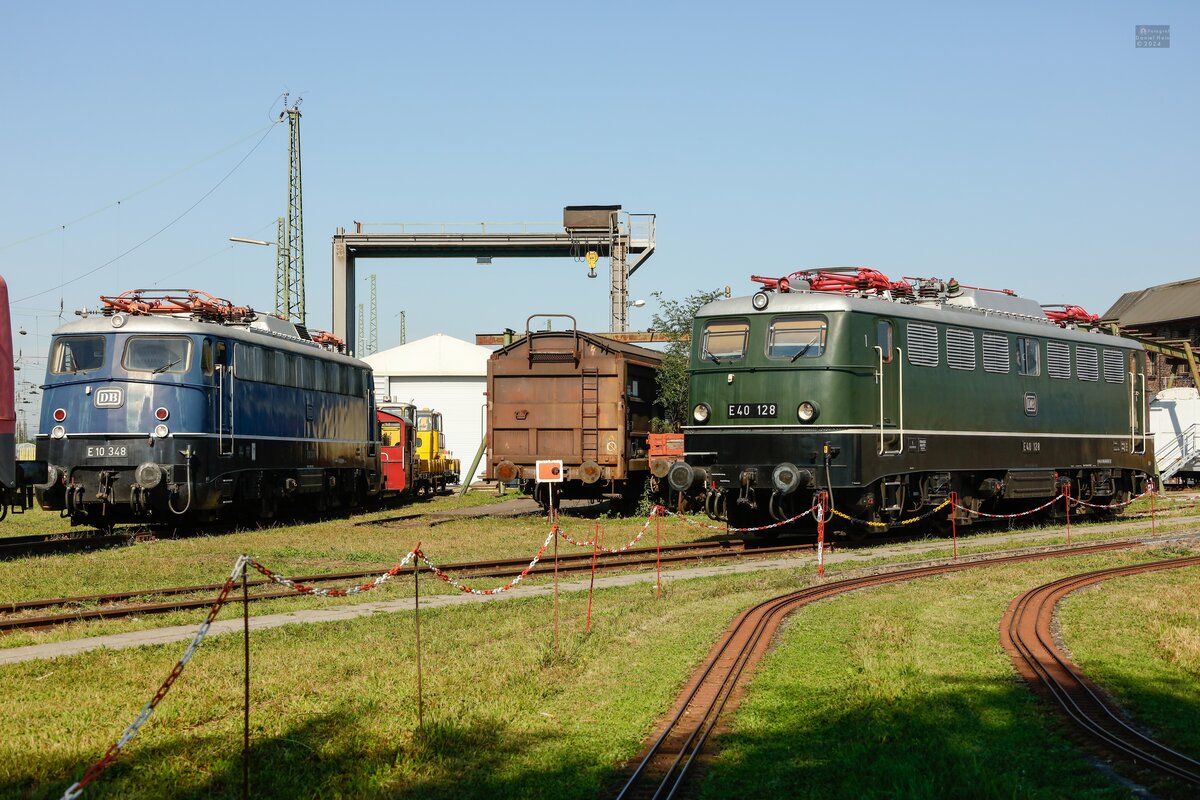 DB E10 348 & DB E40 128 im DB Museum Koblenz, September 2024.