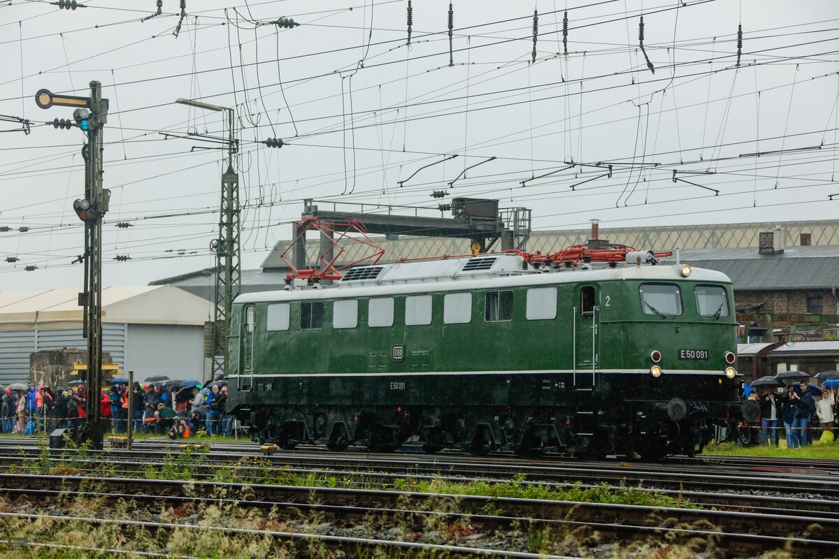 DB E50 091 bei der Lokparade im DB Museum Koblenz, am 01.06.2024.
