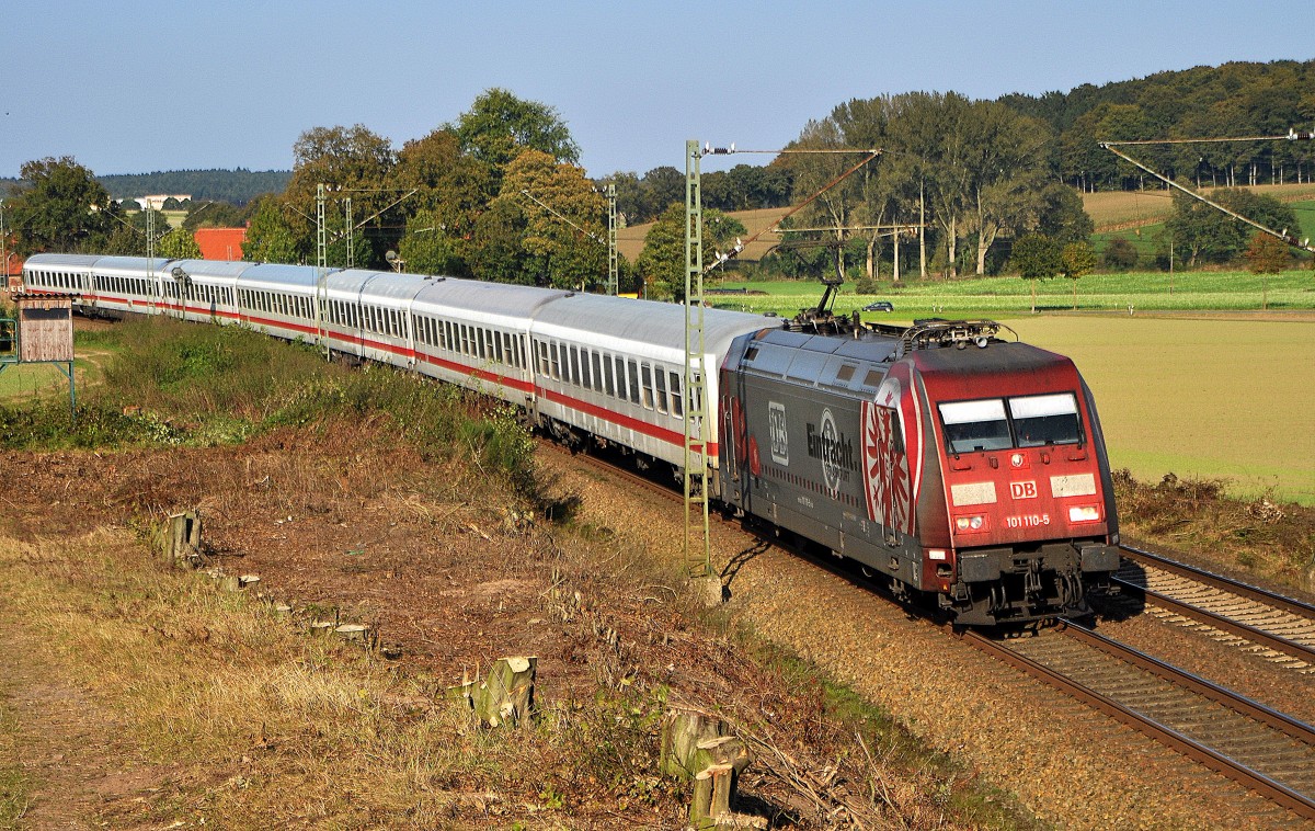 DB Fernverkehr 101 110  Eintracht Frankfurt  mit IC 2405 Stralsund Hbf - Köln Hbf (Vehrte,  04.10.14.