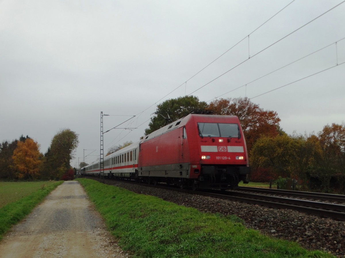 DB Fernverkehr 101 120-4 am 06.11.15 bei Maintal Ost