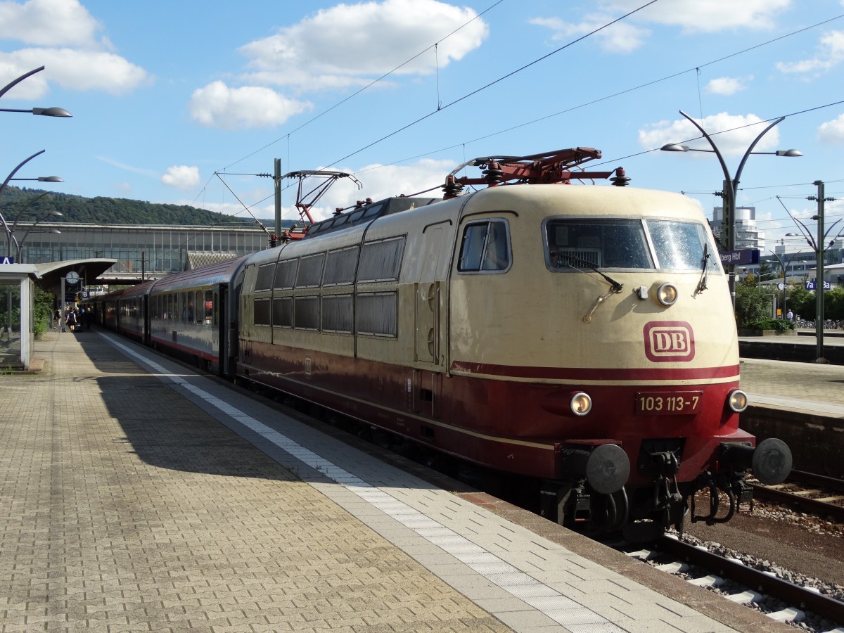 DB Fernverkehr 103 113-7 mit IC 118 am 30.08.14 in Heidelberg Hbf 