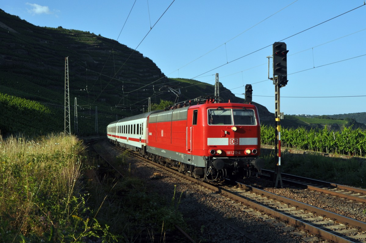 DB Fernverkehr 181 211  LORRAINE  mit IC 130 Norddeich Mole - Luxemburg (Winningen/Mosel, 20.07.13).