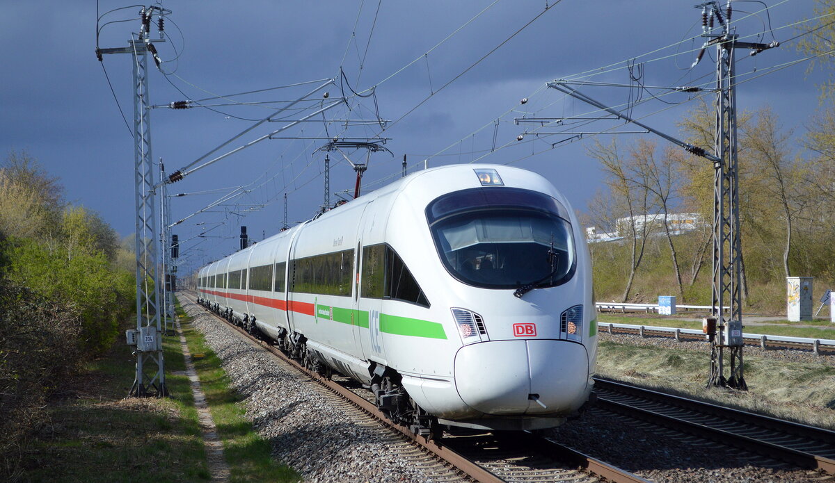 DB Fernverkehr AG mit dem ICE-T  Tz 1183  Taufname: Oberursel/Taunus am 09.04.22 Durchfahrt Bf. Berlin Hohenschönhausen.