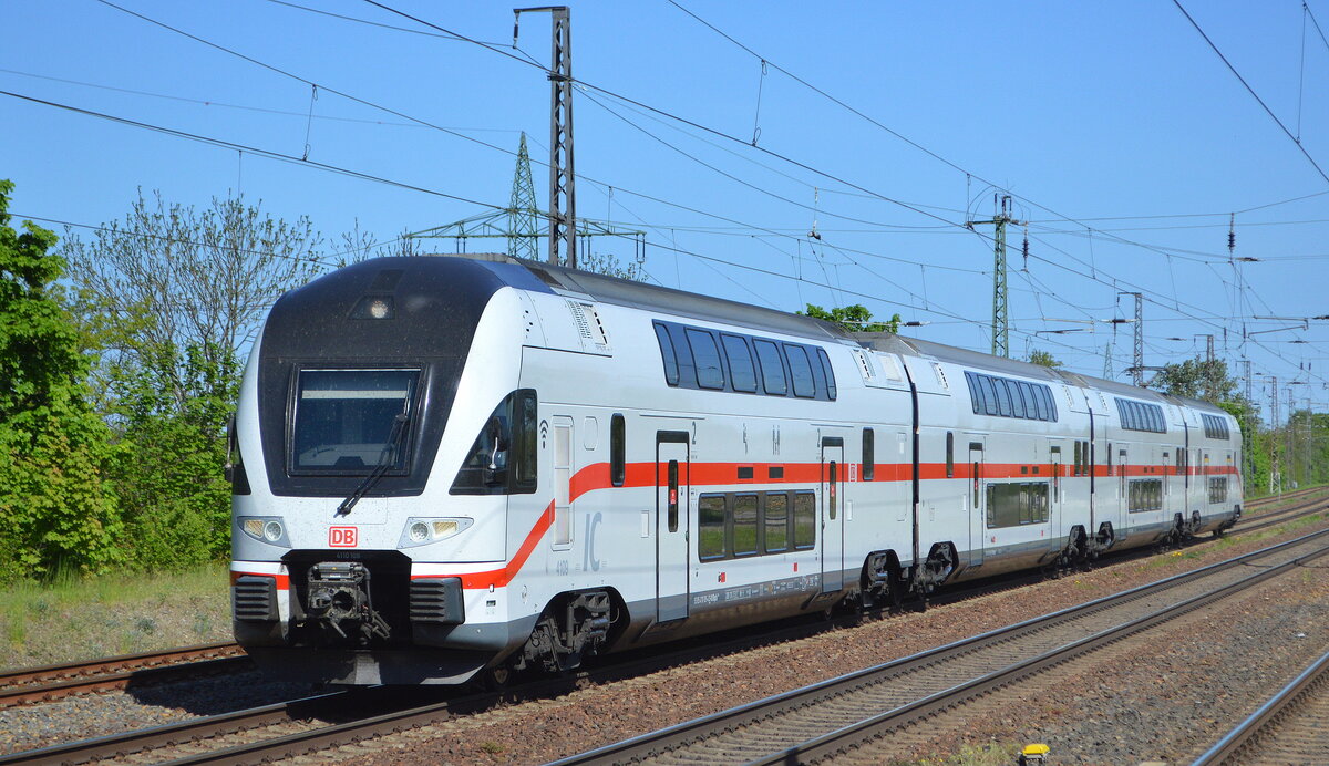 DB Fernverkehr AG mit dem IC  4110 109  auf Dienstfahrt am 09.05.22 Durchfahrt Bf. Saarmund.