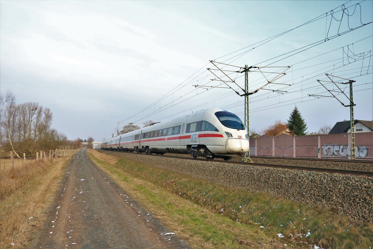 DB Fernverkehr ICE-T (411 xxx) am 03.03.18 bei Rodenbach (Main Kinzig Kreis) 