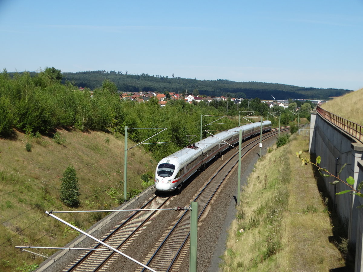 DB Fernverkehr ICE-T (BR 411) am 18.08.16 bei Neuhof (Kreis Fulda) auf der KBS615