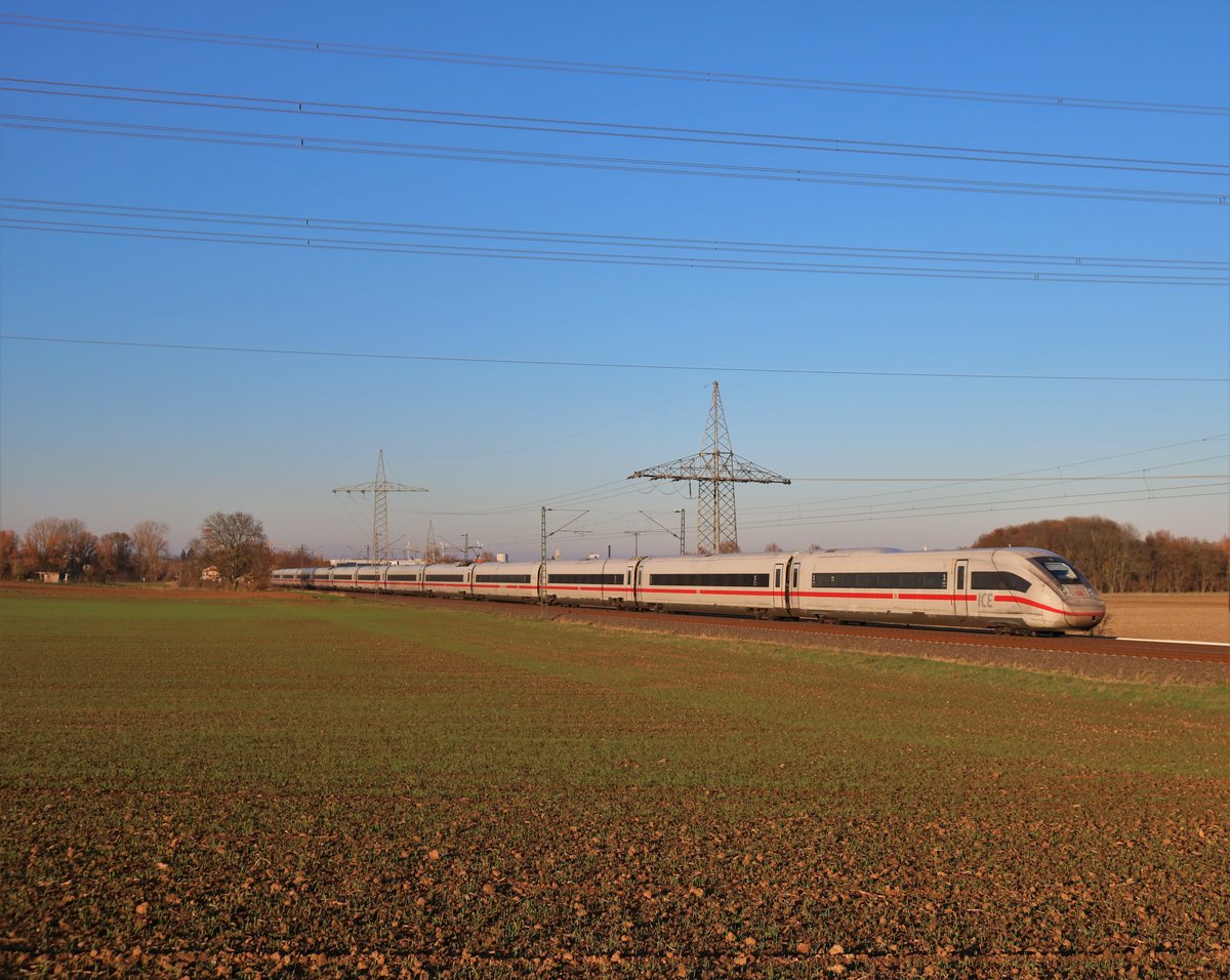 DB Fernverkehr ICE4 (412 xxx) am 17.11.18 auf der KBS630 bei Bad Vilbel Dortelweil 