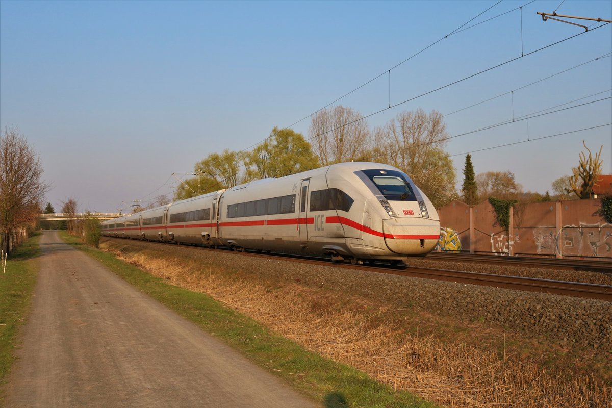 DB Fernverkehr ICE4 9042 (412 042-0) am 28.03.20 in Rodenbach 