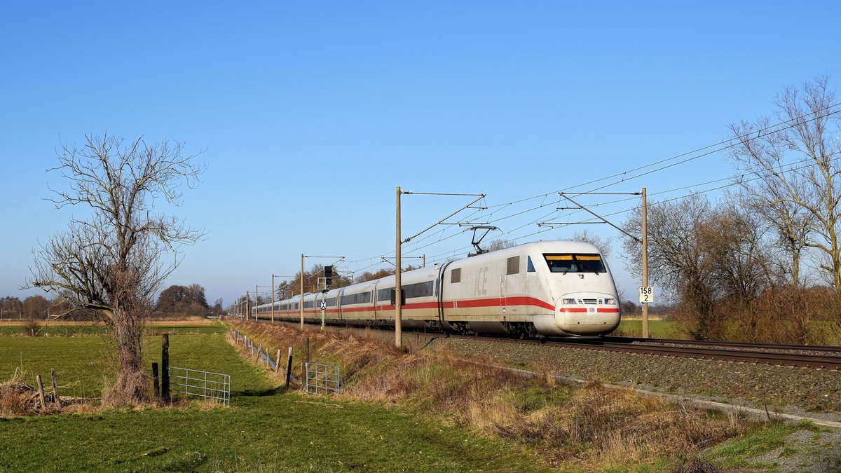 DB Fernverkehr Tz 159 (401 059/559)  Bad Oldesloe  als ICE 929 Kiel Hbf - Passau Hbf (Hüde, 02.03.2021).
