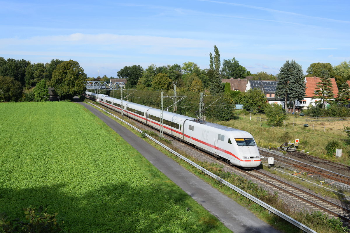 DB Fernverkehr Tz 166 (401 066/566)  Gelnhausen  als ICE 929 Kiel Hbf - Passau Hbf (Bohmte, 02.10.2020).