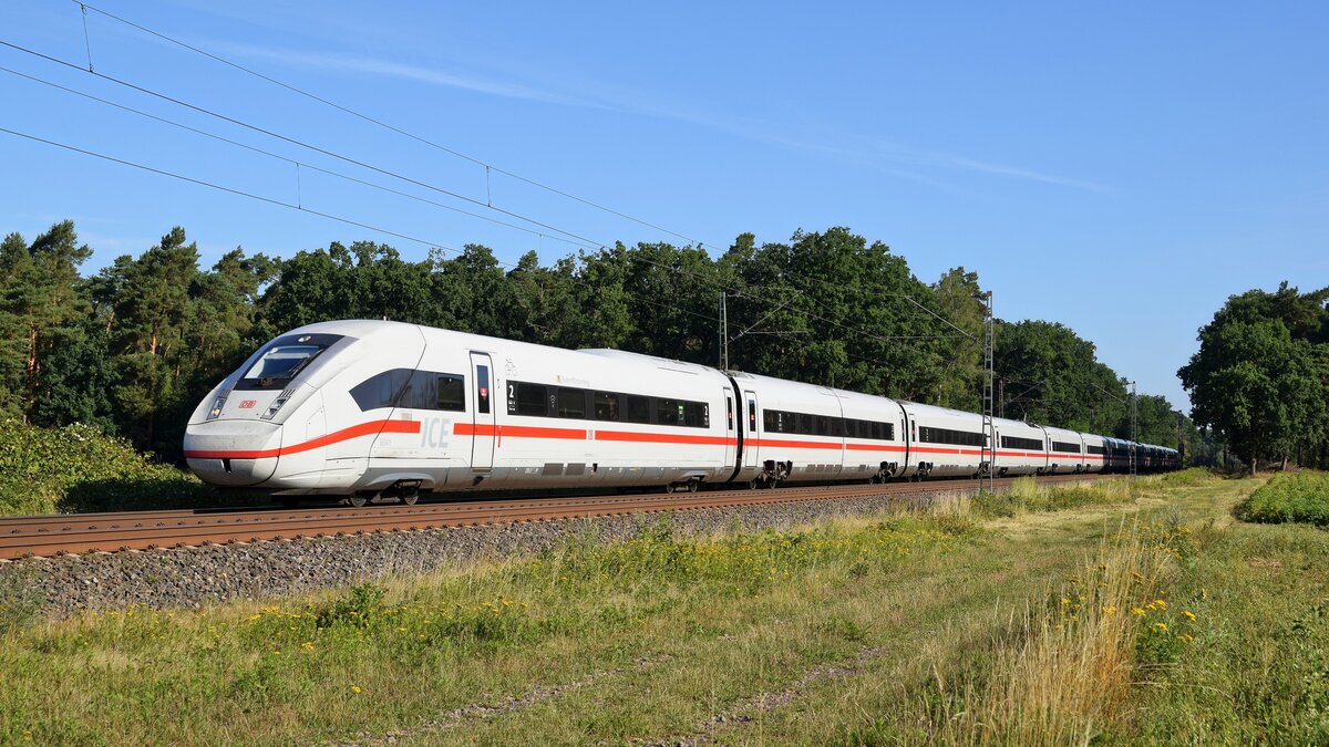 DB Fernverkehr Tz 9041 (412 041)  Baden-Württemberg  als unerkannter ICE in Richtung Hannover, es führt 5812 041 (Rohrsen, 02.08.2022).