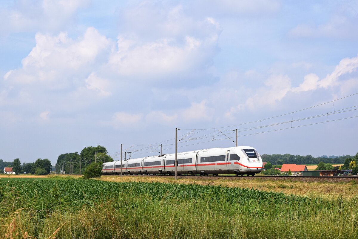 DB Fernverkehr Tz 9201 (412 201) als ICE 757 Köln Hbf - Ostseebad Binz (bei Melle, 03.07.2021).