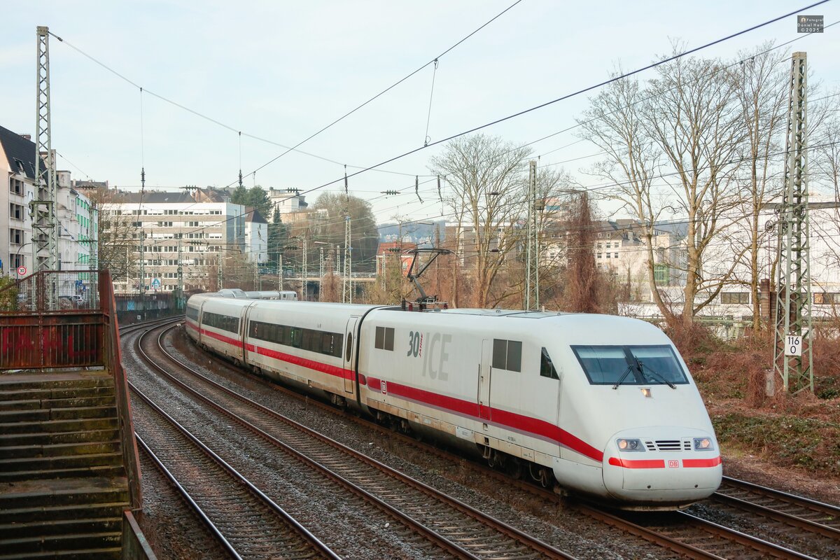 DB ICE 401 086  30 Jahre ICE  in Wuppertal, März 2025.