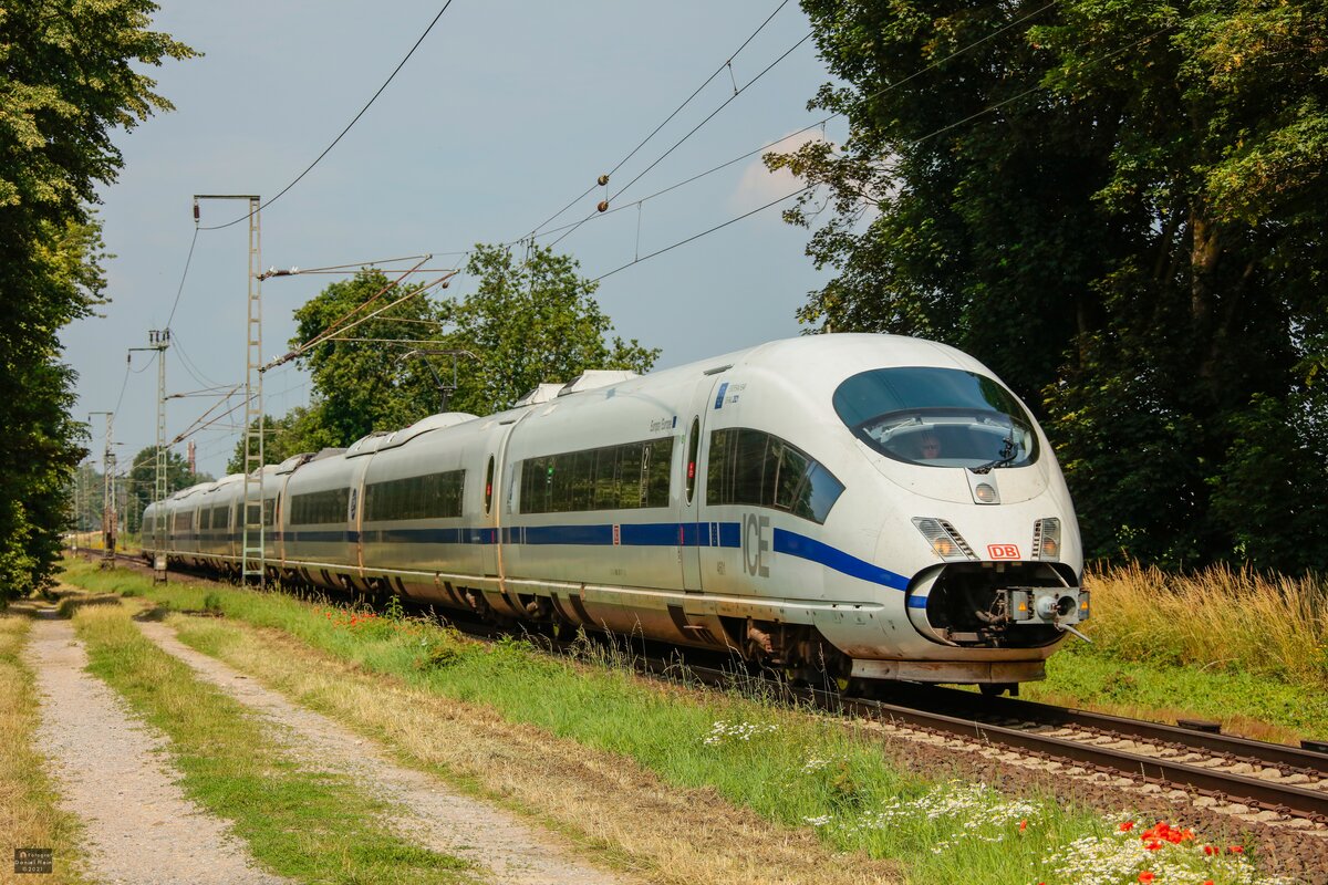 DB ICE 406 001  Europa  in Boisheim, Juni 2021.