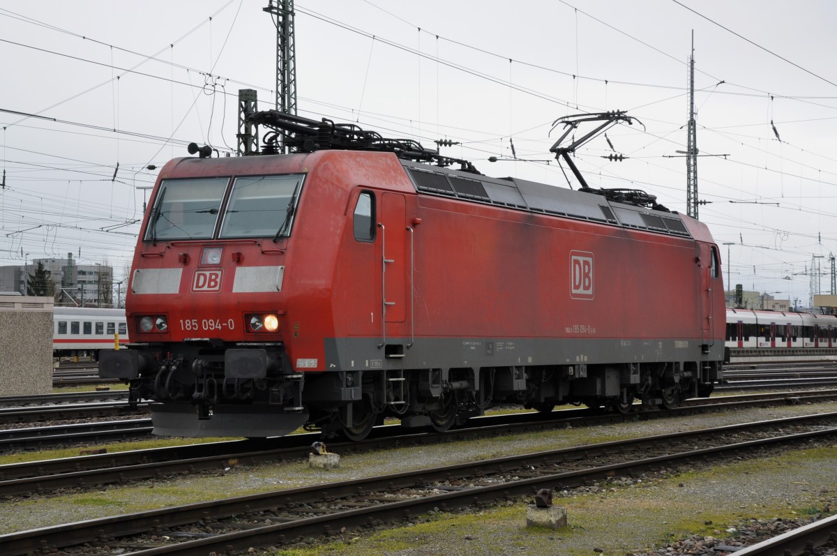 DB Lok 185 094-0 am Badischen Bahnhof in Basel. Die Aufnahme stammt vom 15.02.2014.