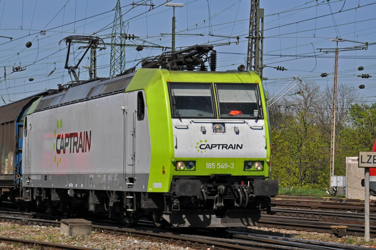 DB Lok 185 549-3 am 10.04.2014 am Badischen Bahnhof. Die Aufnahme stammt vom 10.04.2014.