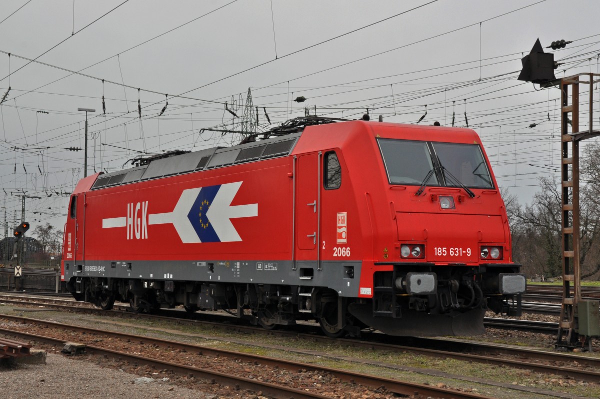 DB Lok 185 631-9 am am Badischen Bahnhof in Basel. Die Aufnahme stammt vom 15.01.2014.