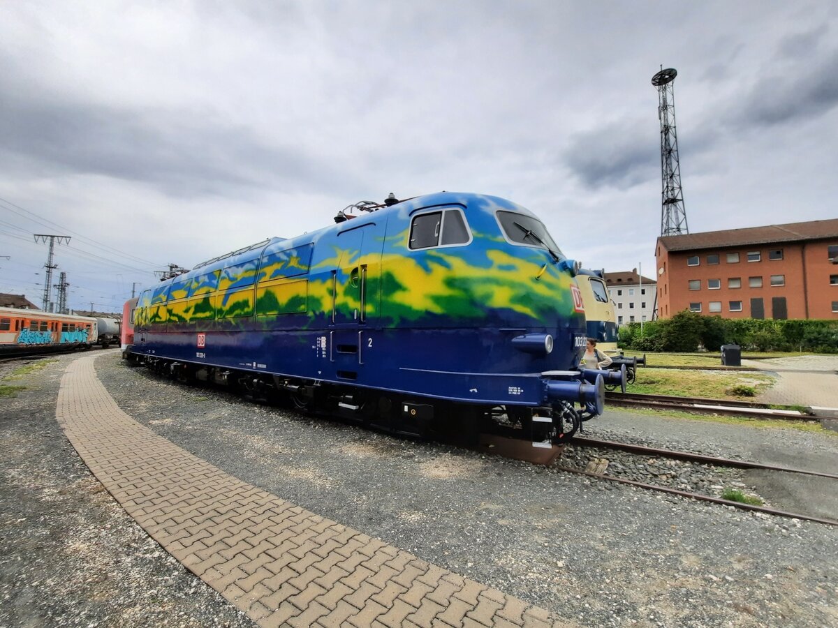 DB Museum 103 220-0 am 01.08.2021 im DB Museum N�rnberg.