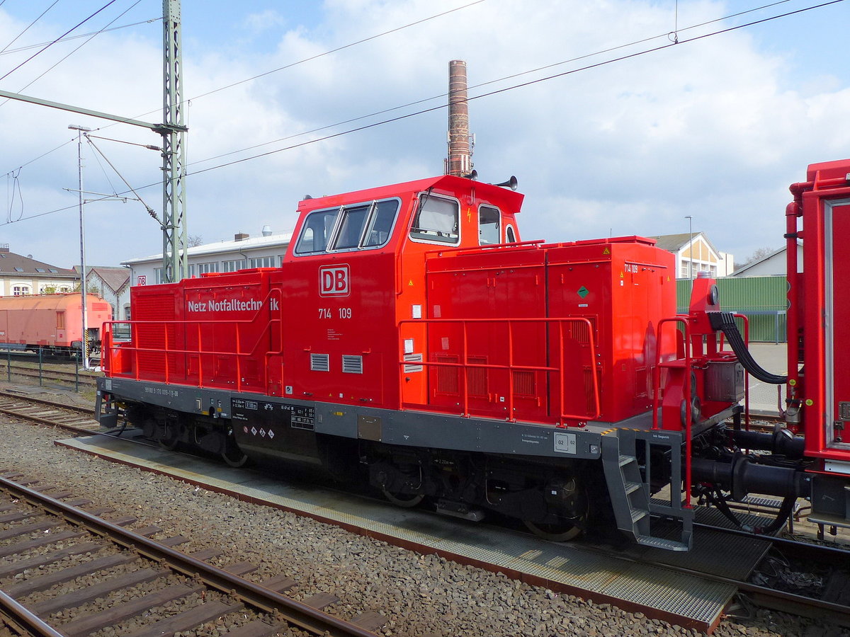 DB Netz Notfalltechnik 714 109 am 13.04.2019 im DB Werk Fulda.