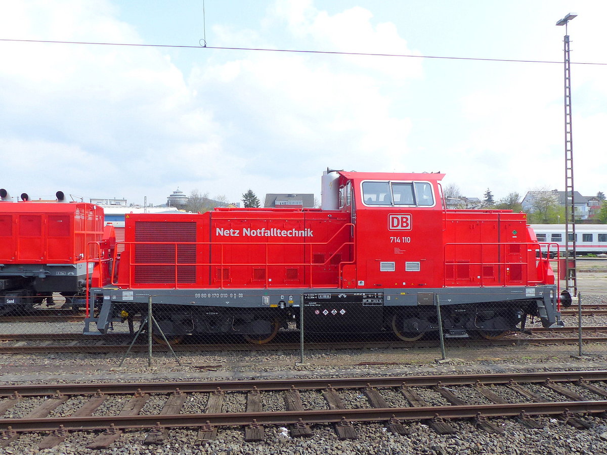 DB Netz Notfalltechnik 714 110 am 13.04.2019 im DB Werk Fulda.