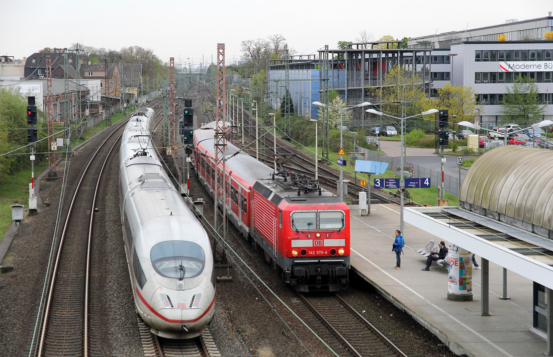 DB Regio 143 870 (Linie S 68) // Langenfeld (Rheinland) // 22. April 2016