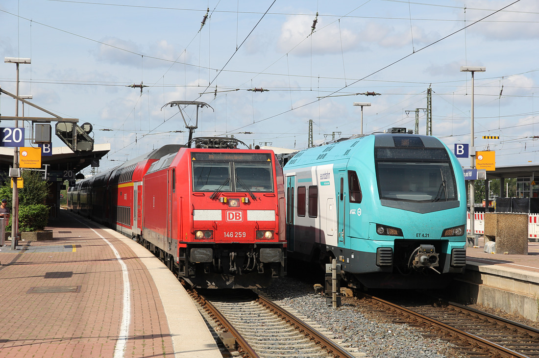 DB Regio 146 259 und Eurobahn ET 4.21 // Dortmund Hbf // 7. August 2019 