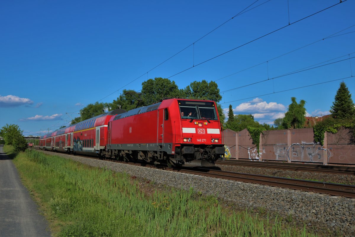 DB Regio 146 271 mit Überführung am 21.05.20 in Rodenbach (Main Kinzig Kreis) 