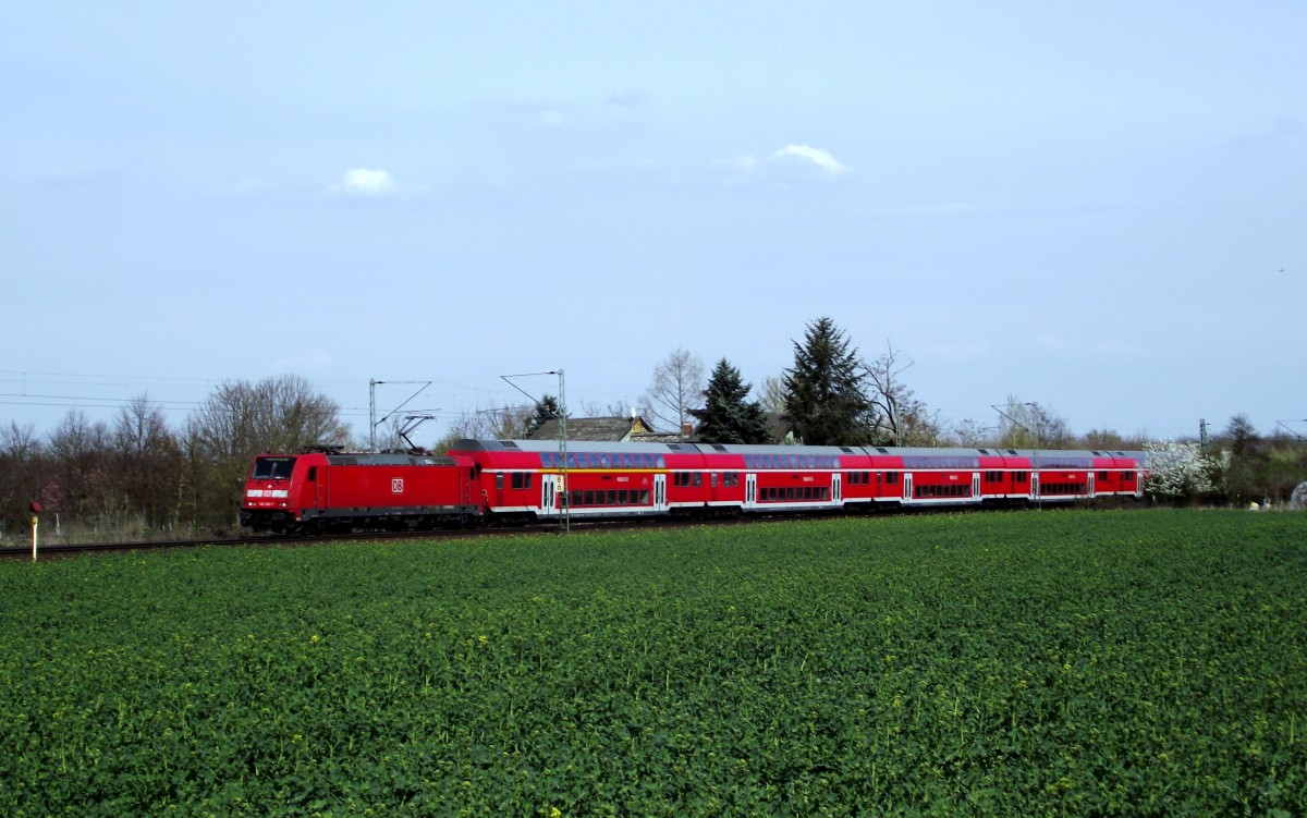 DB Regio 146 xxx-x mit RE am 28.03.14 bei Frankfurt Mainkur 