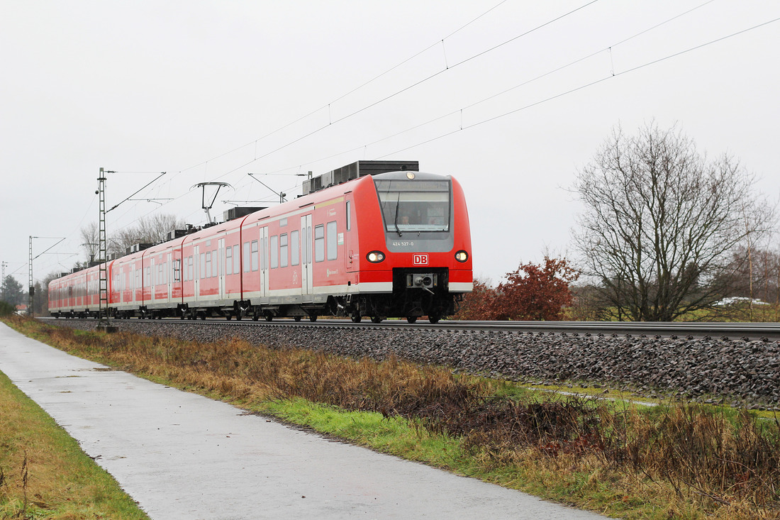 DB Regio 424 027 + 424 022 // Eilvese // 22. Februar 2016