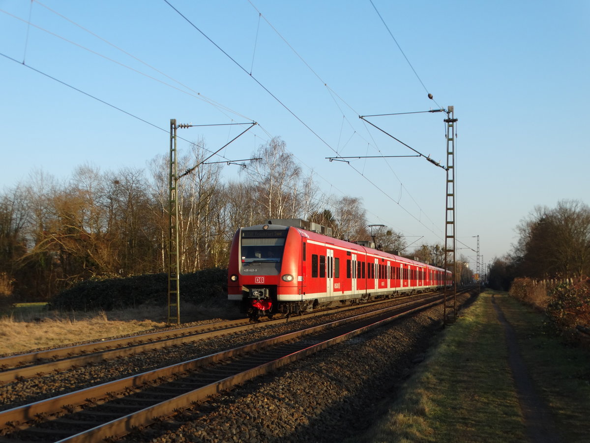 DB Regio 425 023-8 als RB nach Frankfurt am 14.02.17 in Hanau West