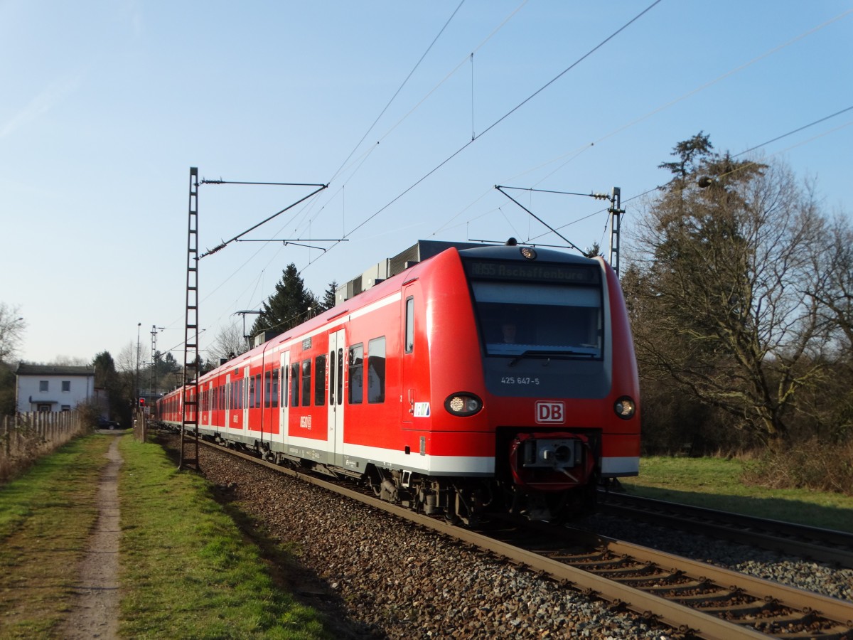 DB Regio 425 647-5 + 425 xxx-x am 14.03.16 bei Hanau West auf der KBS 640