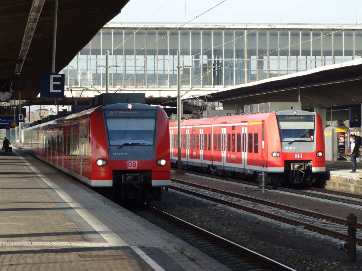 DB Regio 425 707-7 und 425 305-0 am 22.11.14 in Heidelberg Hbf 