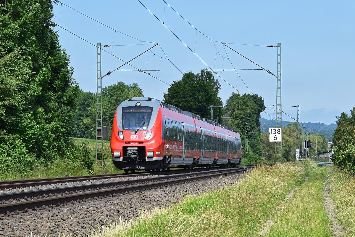 DB Regio 442 291/791 als RB 40 (15111)  Mittelhessen-Express  Dillenburg - Frankfurt (Main) Hbf (Katzenfurt, 05.06.18).