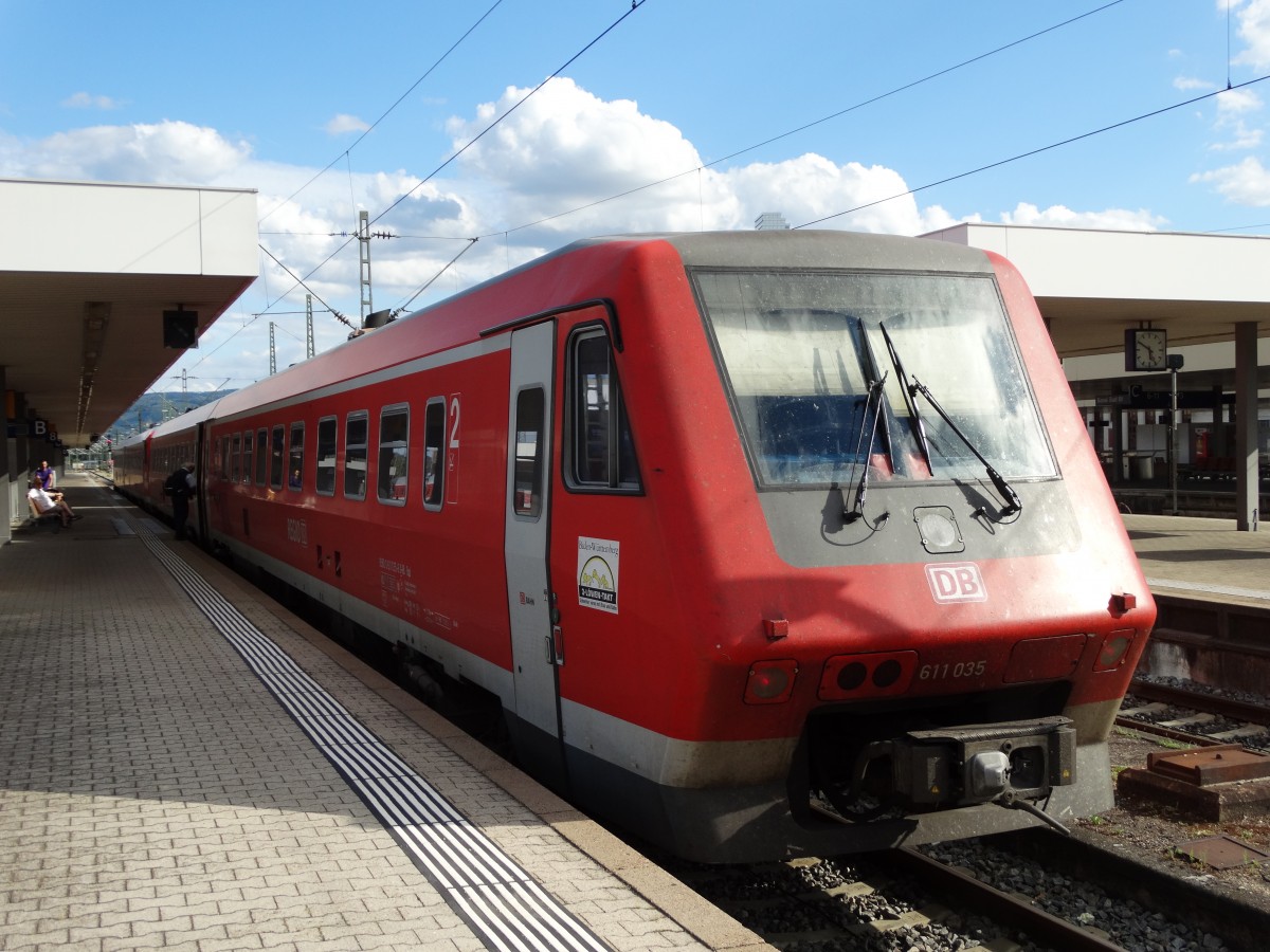 DB Regio 611 035 am 25.07.15 in Basel Bad Bhf 