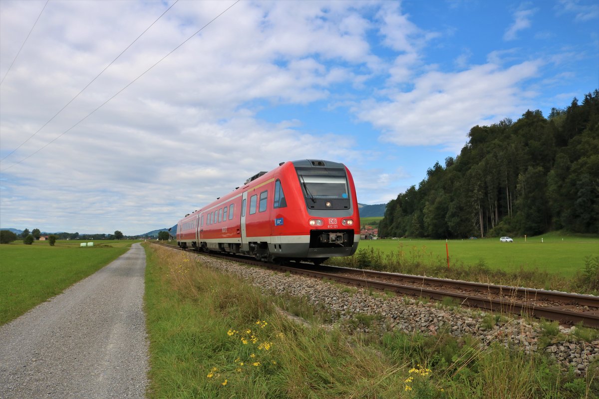 DB Regio 612 121 am 27.08.18 hinter Sonthofen (Allgäu) 