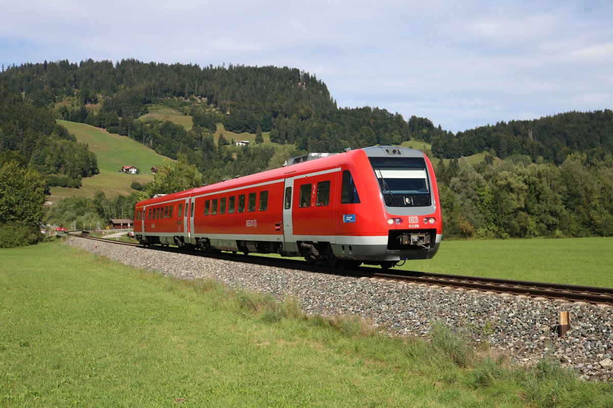 DB Regio 612 618 am 27.08.18 bei Oberstdorf (Allgäu) 