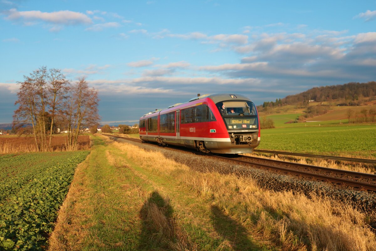 DB Regio 642 xxx am 02.01.22 bei Glauberg 