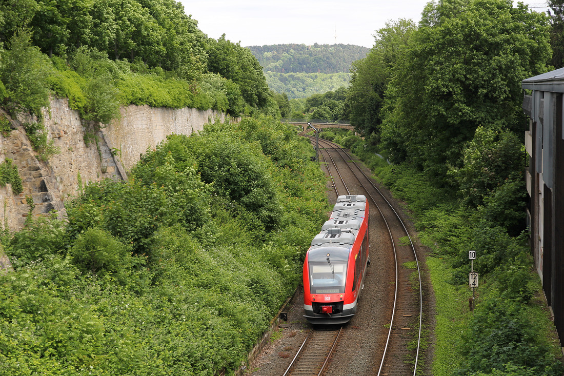 DB Regio 648 277 durchfährt die südliche Einfahrt des Bahnhofs Goslar.
Aufnahmedatum: 8. Juni 2017