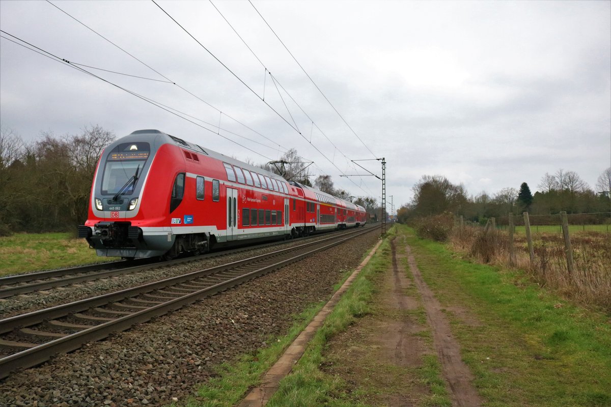 DB Regio Bombardier Twindexx 445 062 am 10.02.18 bei Hanau West als RE nach Frankfurt