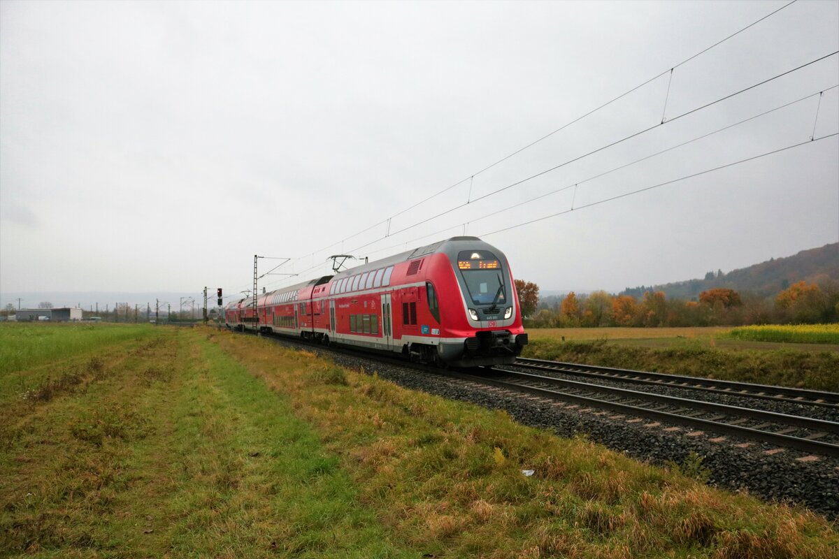 DB Regio Bombardier Twindexx 445 051 Main-Spessart Express am 07.11.21 in Retzbach Zellingen 