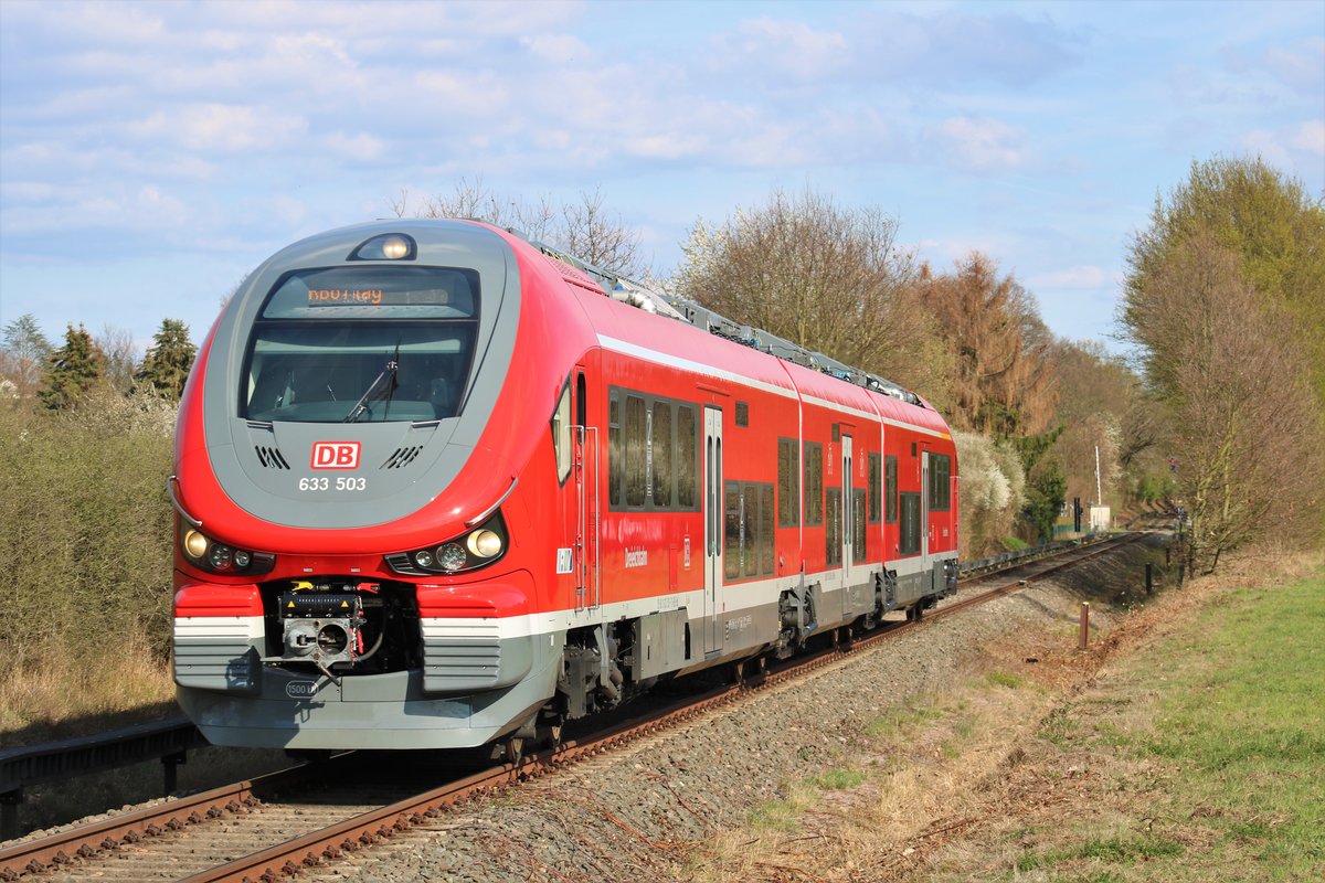 DB Regio Hessen PESA Link 633 003 am 07.04.19 in Dreieich Götzenhain