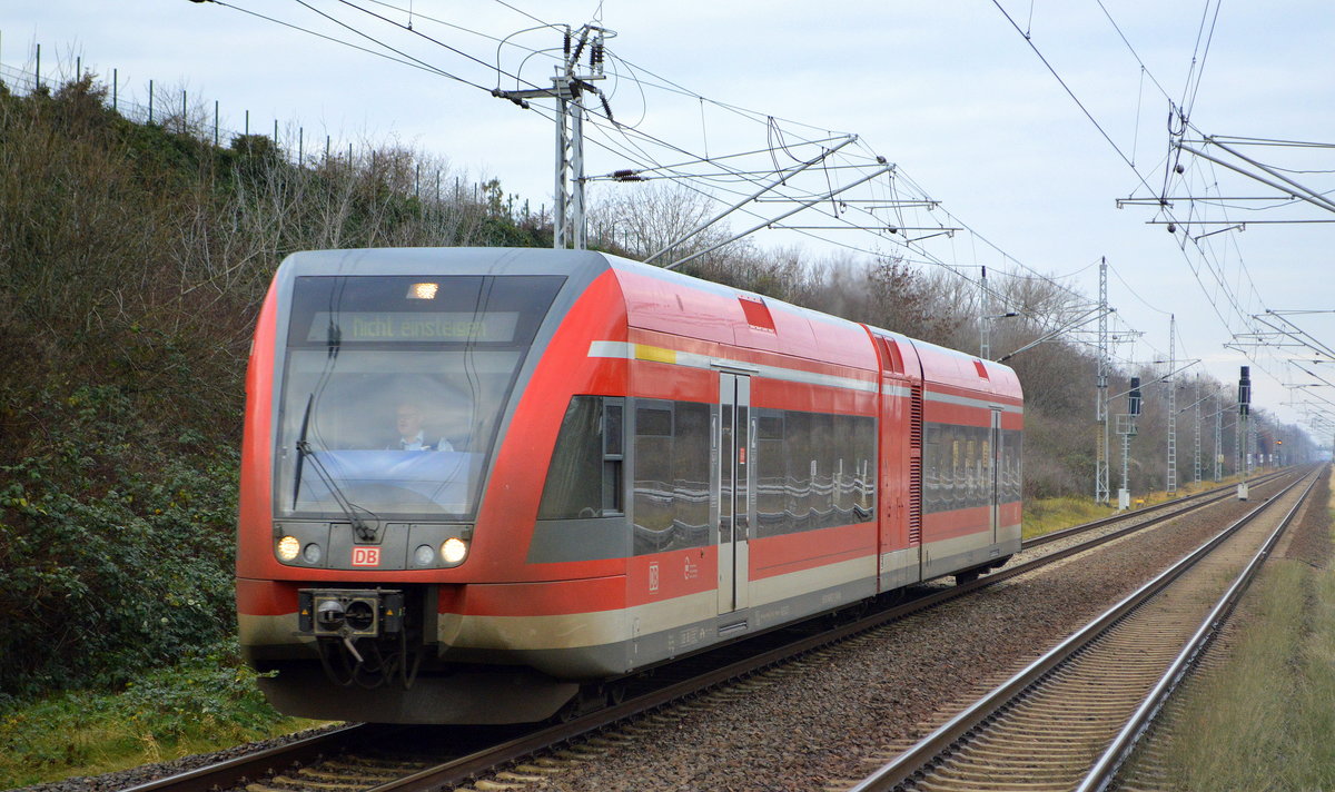 DB Regio Nordost mit einem Stadler GTW auf Dienstfahrt Richtung Bf. Berlin Lichtenberg am 29.12.20 Bf. Berlin Hohenschönhausen.