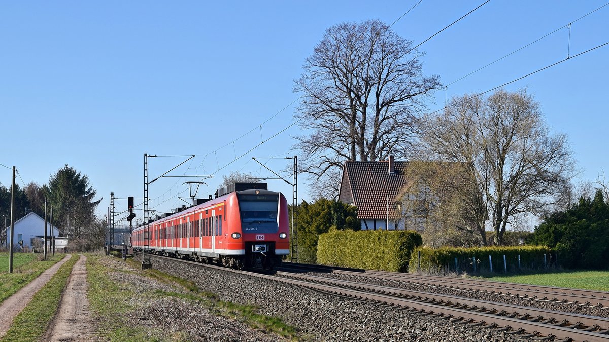 DB Regio (S-Bahn Hannover) 424 039/539  Ronnenberg  und 424 040/540 als S 1 Minden (Westf) - Haste (Probsthagen, 27.02.19).