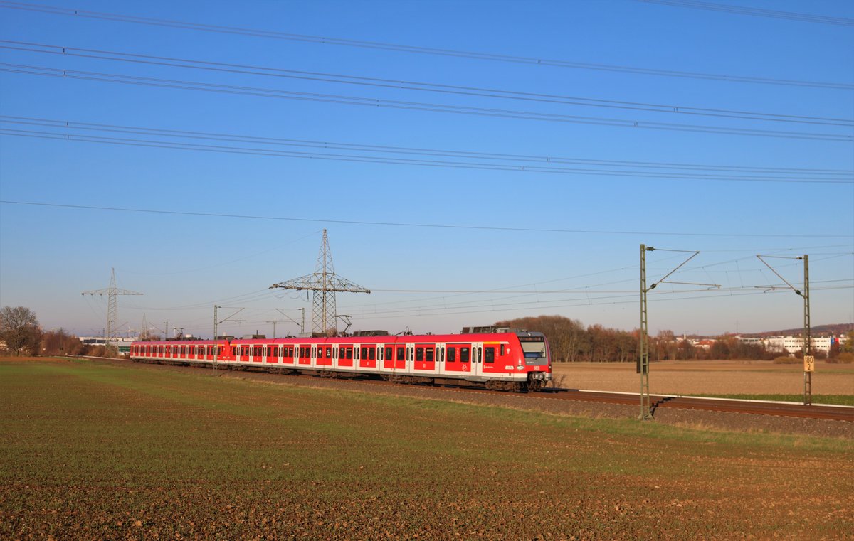 DB Regio S-Bahn Rhein Main 423 xxx und 423 xxx als S6 nach Frankfurt Süd am 17.11.18 auf der KBS630 bei Bad Vilbel Dortelweil 