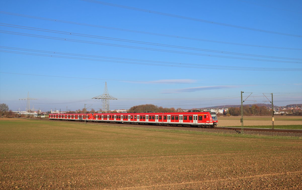 DB Regio S-Bahn Rhein Main 423 xxx und 423 xxx als S6 nach Frankfurt Süd am 18.11.18 auf der KBS630 bei Bad Vilbel Dortelweil 