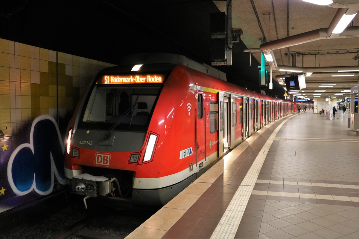 DB Regio S-Bahn Rhein Main 430 143 am 08.02.20 in Frankfurt Mühlberg 