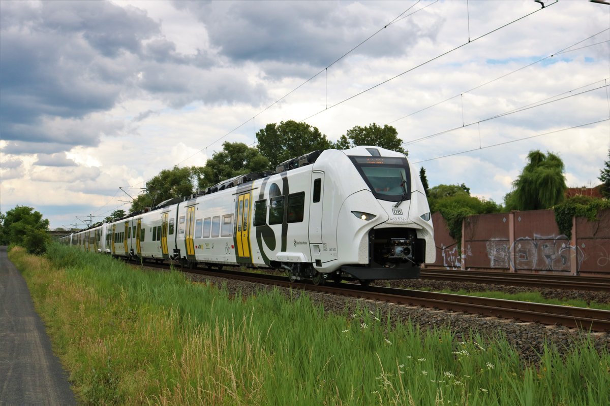 DB Regio S-Bahn Rhein Neckar Siemens Mireo 463 032+463 026+463 027 am 27.06.20 in Rodenbach
